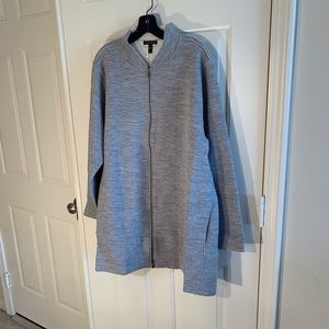 Eileen Fisher grey Moon Zip Front Bomber Jacket